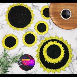 🆕 Sunflower handmade crochet table mat🌻🌻